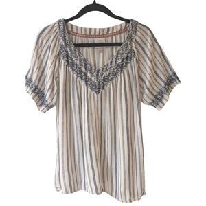 Boho peasant style rayon blouse, M